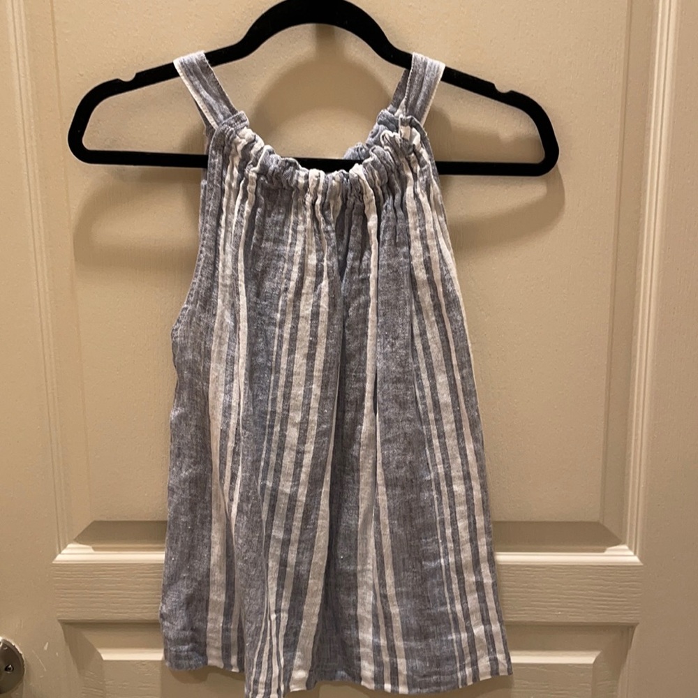 Roberta Roller Rabbit striped linen top, EUC